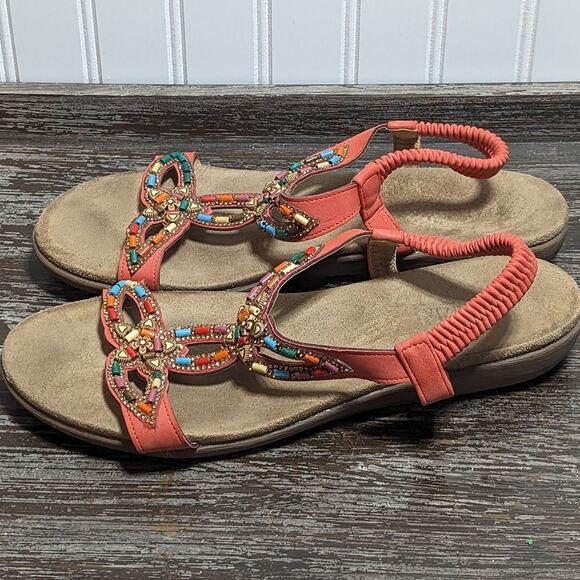 Patrizia by Spring Step Women's Volcanic Beaded T-Strap Comfort Sandal Size 42 - Picture 3 of 8